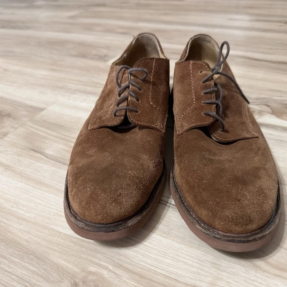 Frye‎ Jim Oxford 88096 Mens Brown Suede Lace Up Plain Toe Oxford 11 D Fast Ship